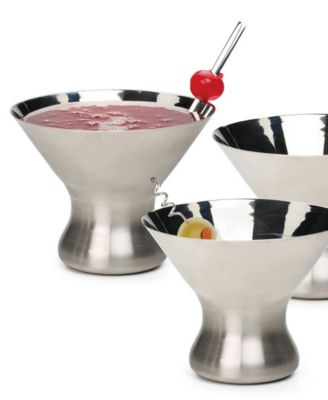 Endurance Stainless Steel Stemless Martini Glass, 4x4x4"