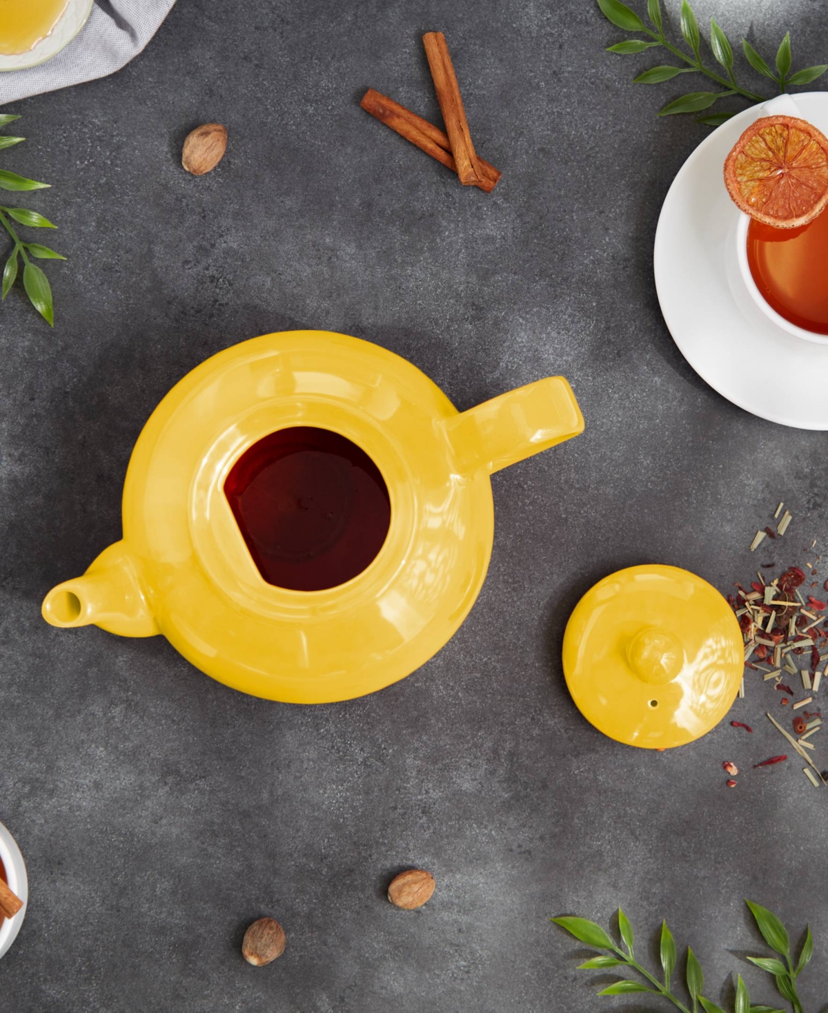 Shop Rsvp International Stoneware 42 Ounce Teapot In Yellow