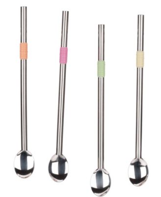 Endurance Stainless Steel 4 Piece 8.5" Spoon Straw Set