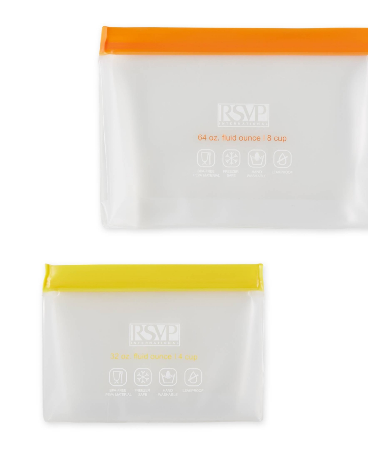 RSVP INTERNATIONAL POLYETHYLENE 2 PIECE 10" X 7.6" ECO STAND-N-SEAL BAG