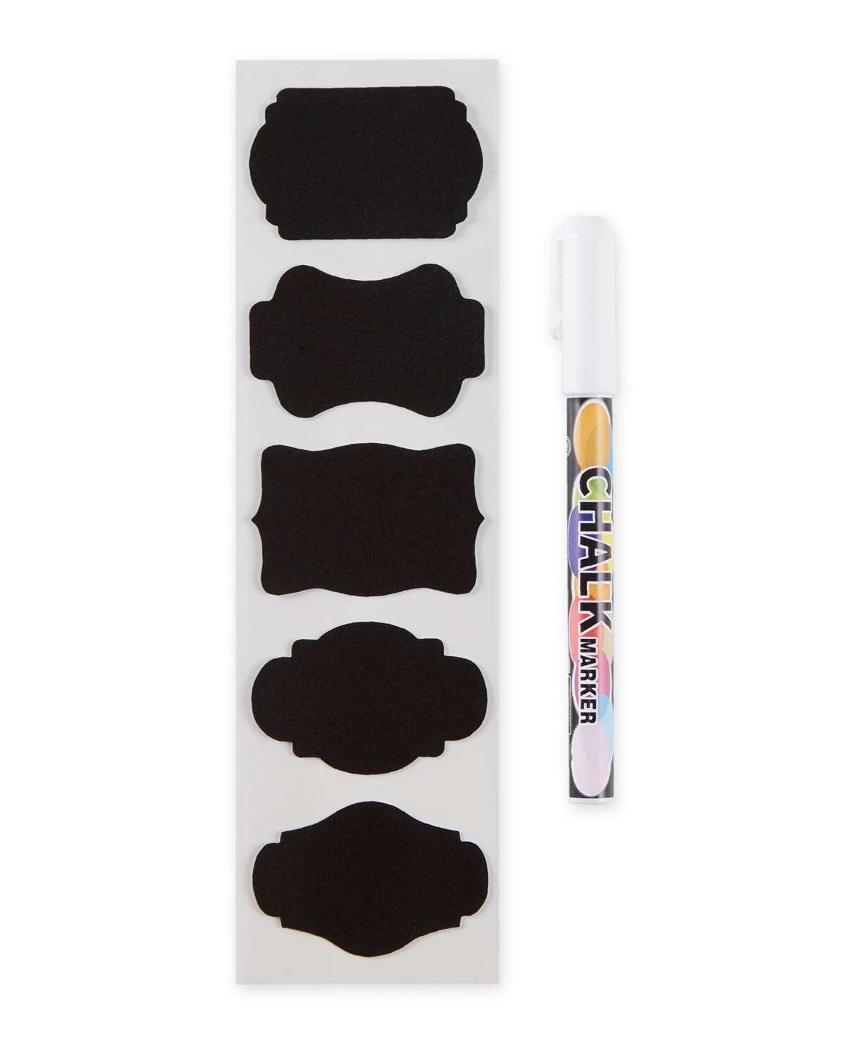 RSVP INTERNATIONAL SILICONE 31 PIECE 2.25" X 1.5" SPICE LABEL AND CHALK MARKER SET 