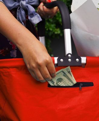 Aluminum Frame 17x11x18" Red Foldable Market Basket