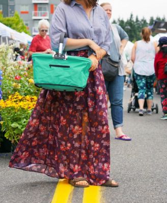 Aluminum Frame 17x11x18" Turquoise Foldable Market Basket