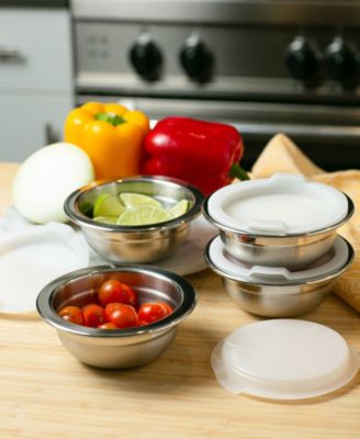 Endurance Stainless Steel 4 Piece 1 Cup Prep Bowls With Plastic Lid Set