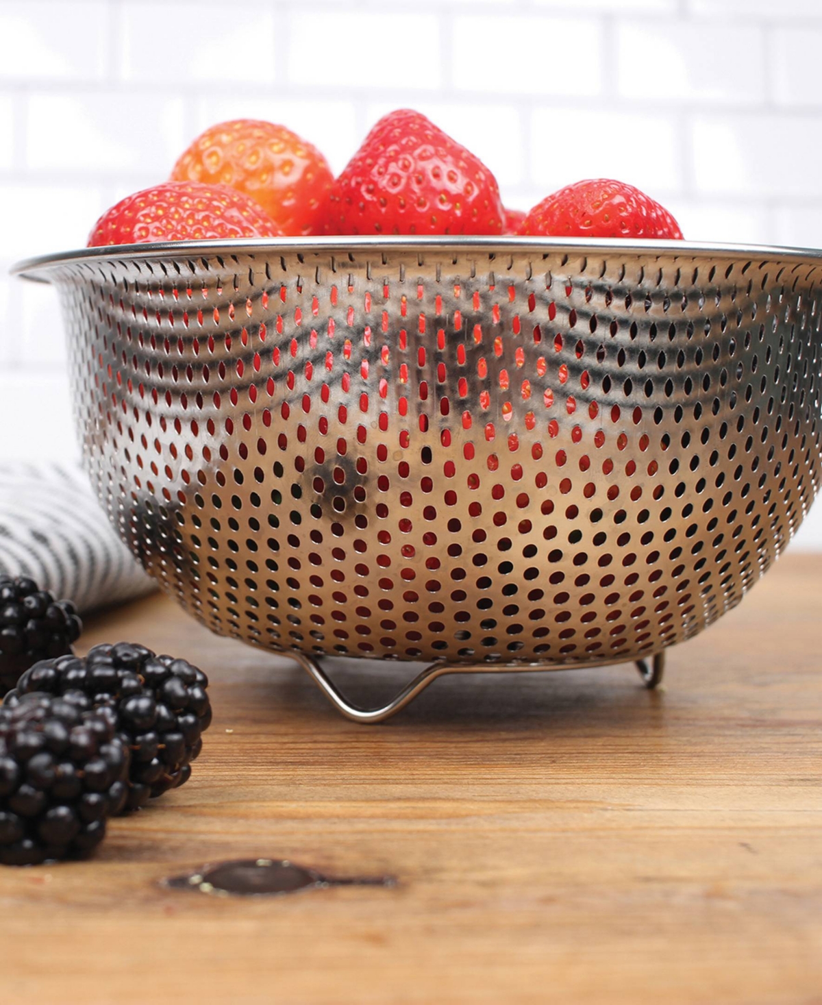 Rsvp International Endurance Precision Pierced Stainless Steel 2 Pint Berry Colander