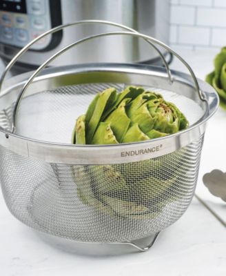Endurance Stainless Steel 3 Quart Mesh Basket With Folding Handles