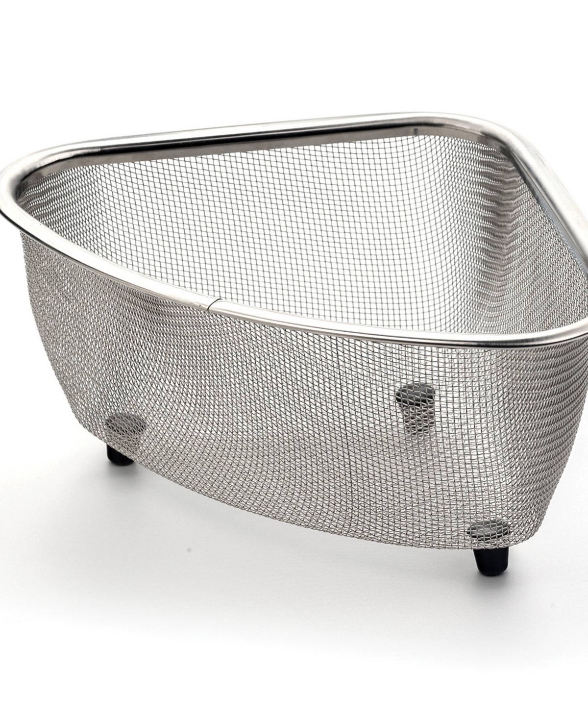 RSVP INTERNATIONAL ENDURANCE STAINLESS STEEL 9"X7"X4" IN-SINK MESH CORNER BASKET 