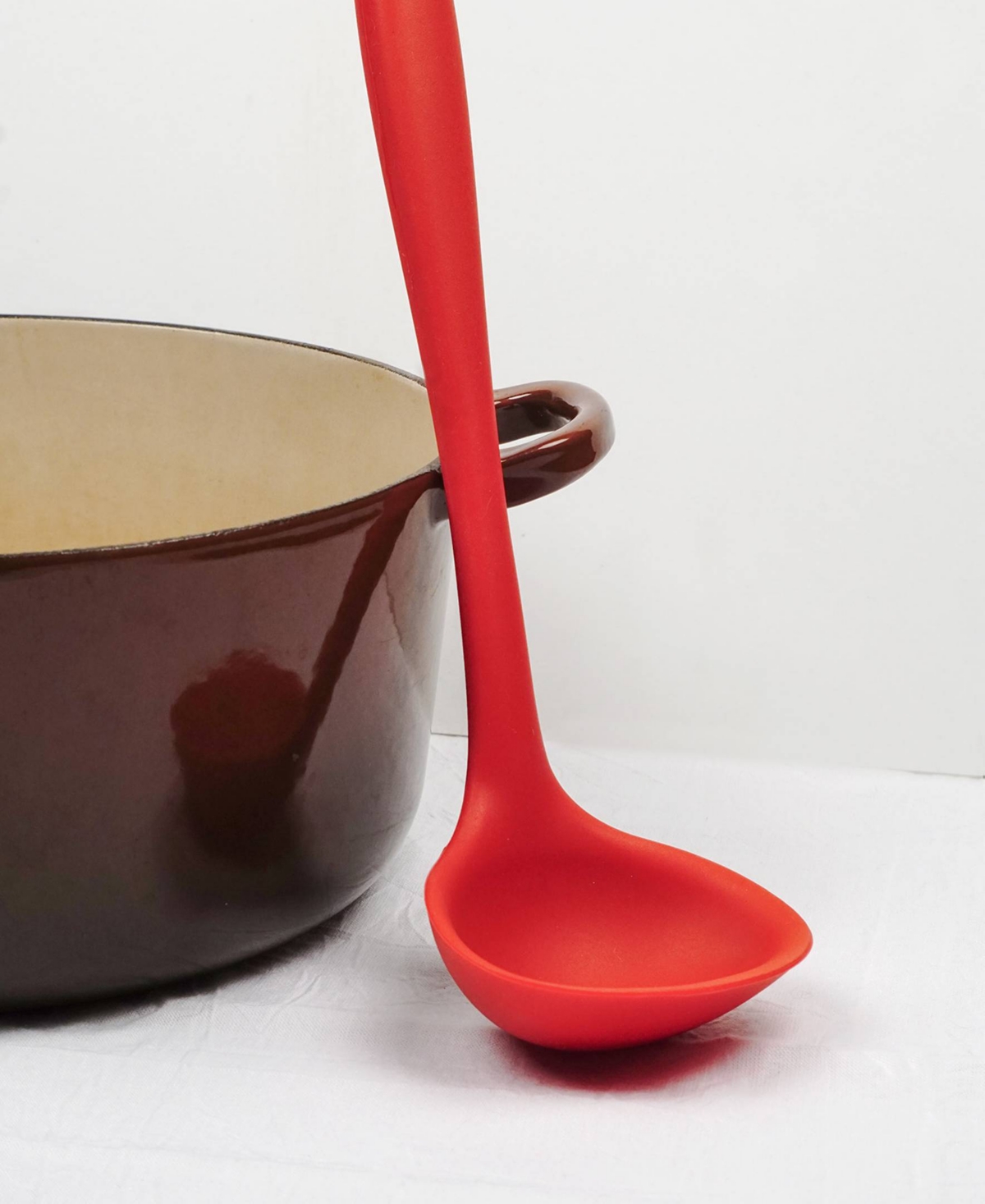 Rsvp International Silicone Coated Steel 11x3.5" Ela Series Red Ladle In Red