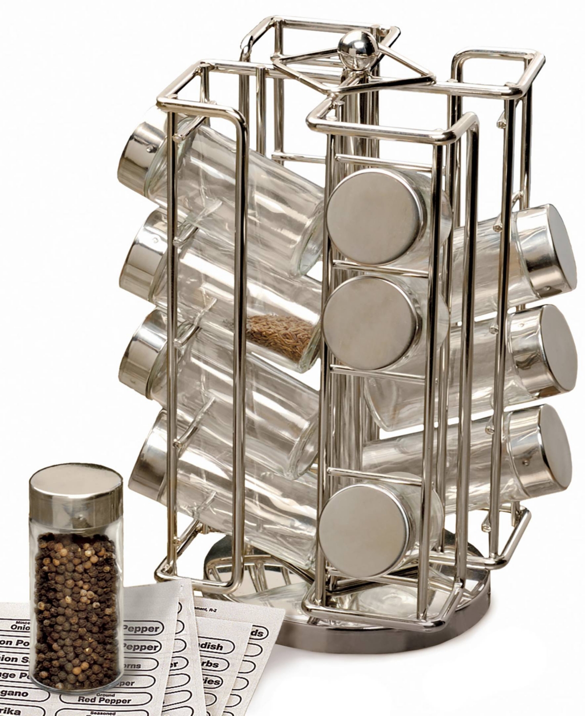 Rsvp International 101 Piece 5.75" X 10.5" Revolving Spice Rack Jar Set In Multi