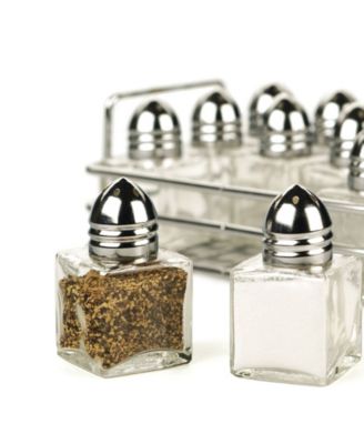 Glass Stainless Steel 13 Piece 1/2 Ounce Mini Salt Pepper Shaker Set