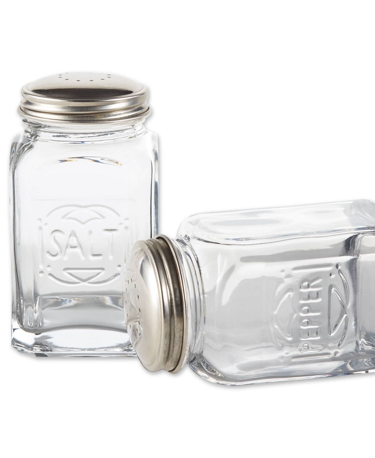 Rsvp International Retro Glass Amber 2 Piece 8 Ounce Retro Style Salt Pepper Set In White