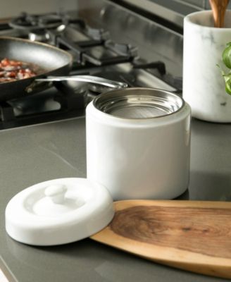 6 Cup Ceramic White Grease Keeper