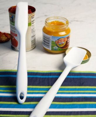 Silicone Coated Steel 2 Piece 8" Ela Series White Mini Spatula Set