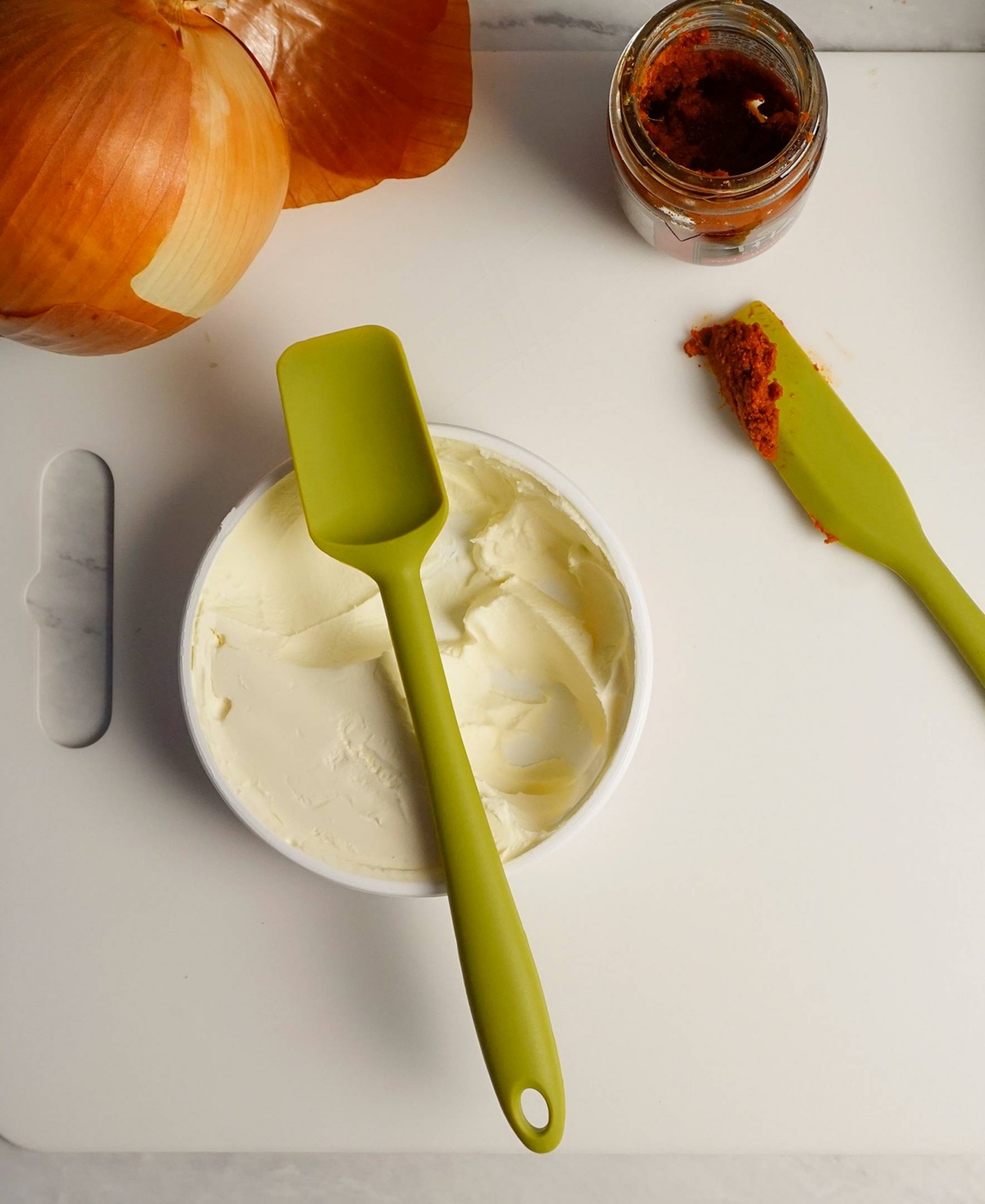 Rsvp International Silicone Coated Steel 2 Piece 8" Ela Series Green Mini Spatula Set In Green