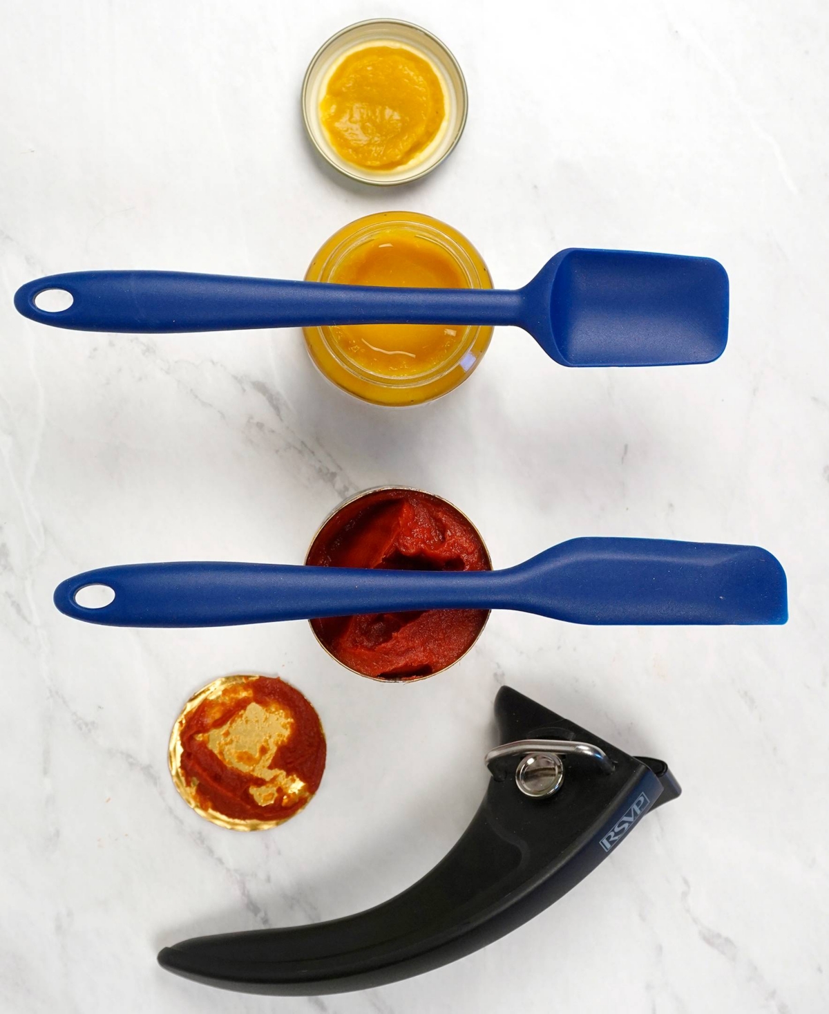 Shop Rsvp International Silicone Coated Steel 2 Piece 8" Ela Series Blue Mini Spatula Set