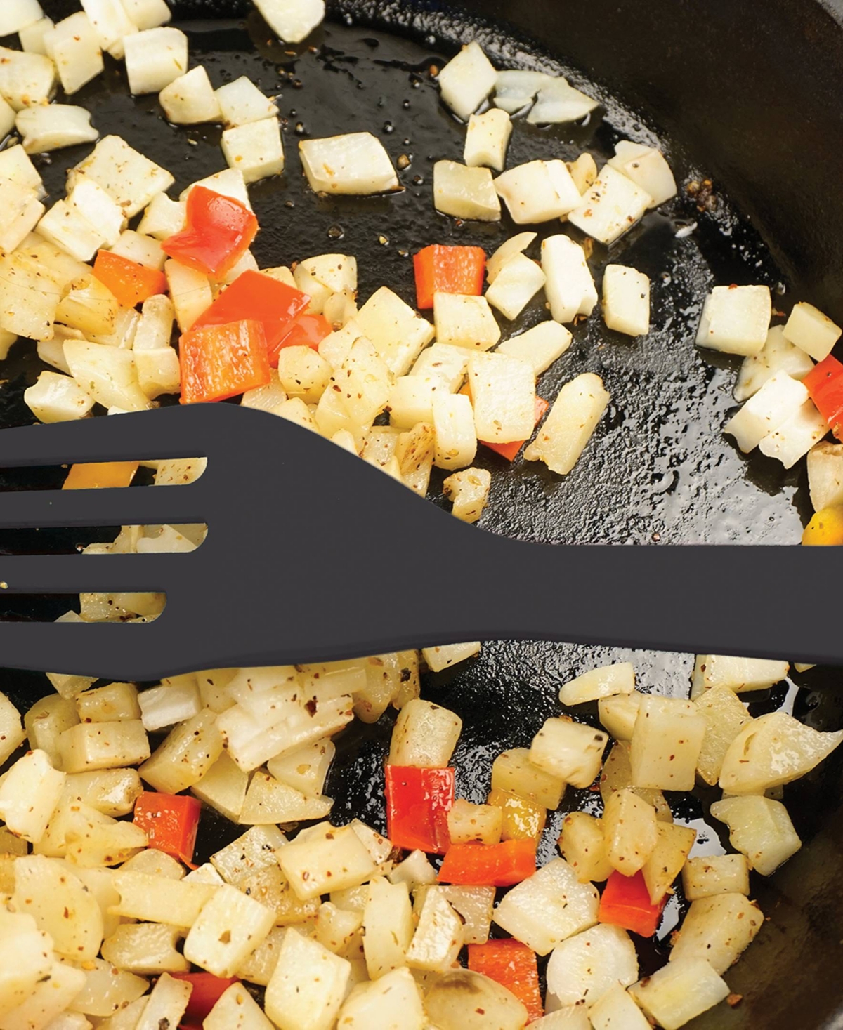 Rsvp International Silicone Coated Steel 11" X 2.25" Ela Series Black Fork In Black