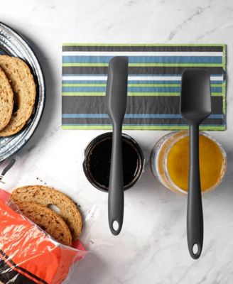 Silicone Coated Steel 2 Piece 8" Ela Series Black Mini Spatula Set