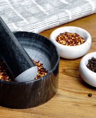 Black Marble Mortar Pestle Set