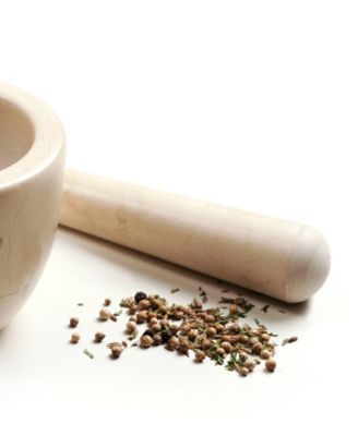 Beige Marble Mortar Pestle Set