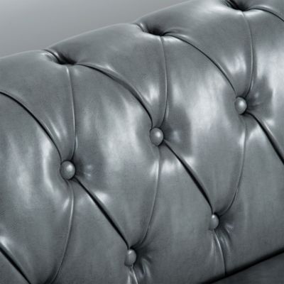84.65" Rolled Arm Chesterfield 3-Seater Sofa