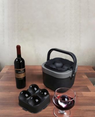 4-Cavity BPA-Free Silicone Ice Ball Maker with Insulated Bucket