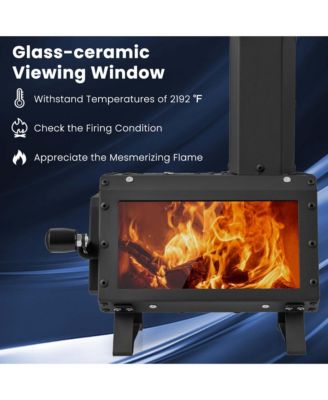 Portable Wood Burning Stove Wood Camping Stove Heater with 2 Cooking Positions