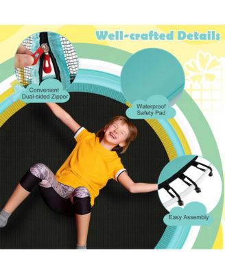 48" Mini Trampoline with Enclosure Heavy-Duty Metal Frame U-shaped Legs