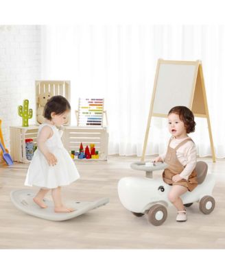 Convertible Rocking Horse & Sliding Car with Detachable Balance Board
