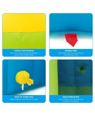 Bounce House Water Slide Jump Bouncer w/Climbing Wall