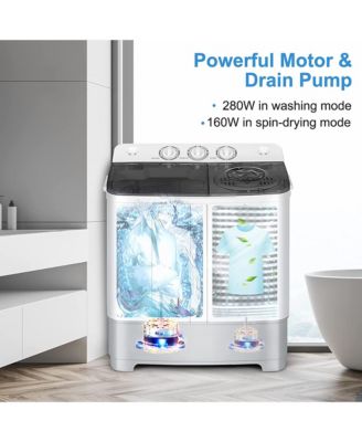 Portable Twin Tub Washing Machine Washer(13.2lbs) & Spinner (8.8lbs)