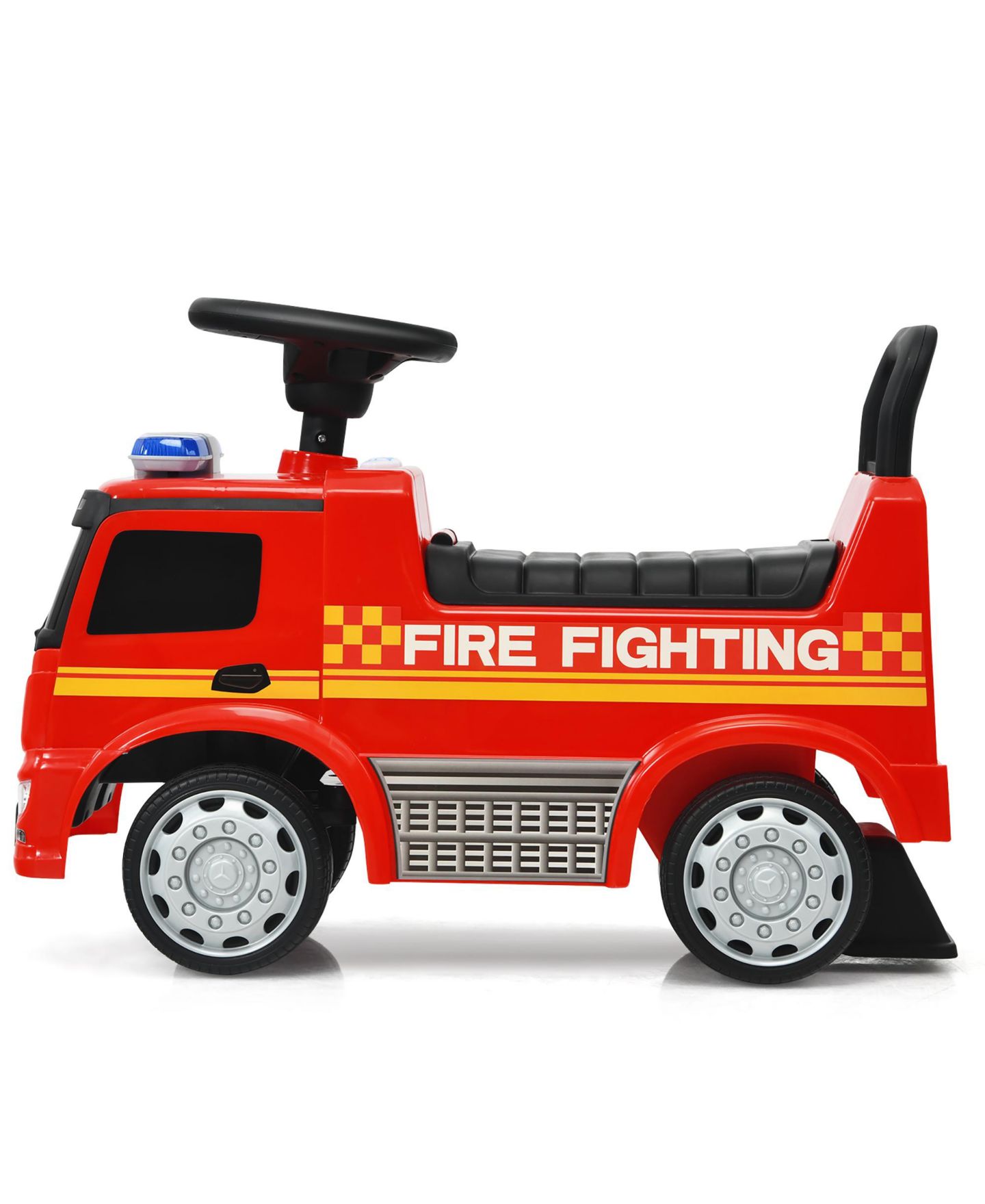 Детская игрушка Costway Fire Engine Licensed Mercedes Benz Ride-On with Warning Lights and Sounds, Ages 12-36 Months, цвет: Красный — фото 5