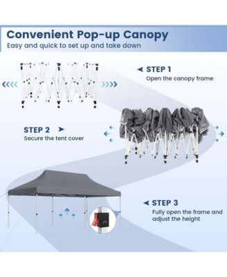 10 x 20 FT Pop-up Canopy UPF50+ Sun Protection Tent with Carrying Bag