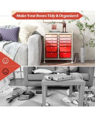 12 Drawers Rolling Cart Storage Scrapbook Paper Studio