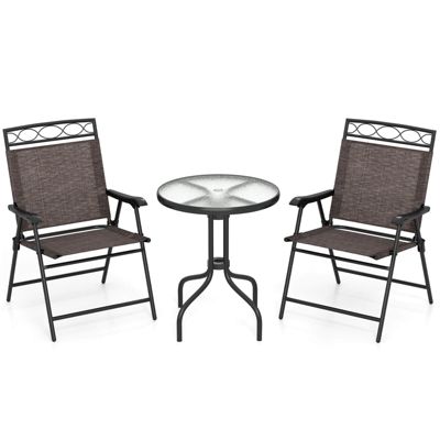 3 PCS Bistro Conversation Patio Pub Dining Set