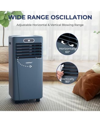 10000 BTU Portable Air Conditioner w/ Remote Control 3-in-1 Air Cooler w/ Drying