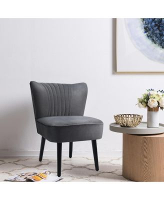 Set of 2 Armless Accent Chair Upholstered Leisure Chair Single Sofa