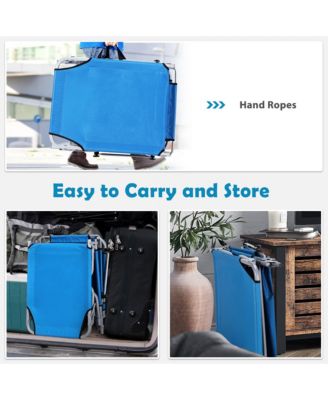 Foldable Lounge Chair Outdoor Adjustable Beach Patio Pool Recliner