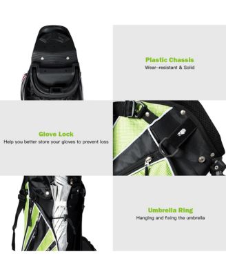 Golf Stand Cart Bag Club w/6 Way Divider Carry Organizer