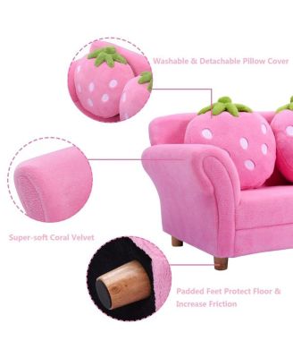 Kids Sofa Strawberry Armrest Chair Lounge Couch Children