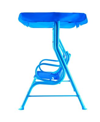 Kids Patio Swing Chair Children Porch Bench Canopy 2 Person Yard Furniture