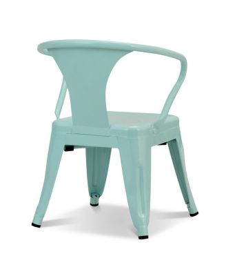 Set of 2 Kids Chair Steel Armchair Stackable Indoor Outdoor Furniture