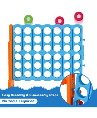 4-in-A Row Giant Game Set w/Basketball Hoop for Family