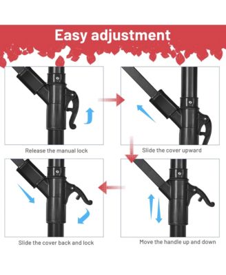 10 FT Patio Offset Umbrella w/8 Ribs Cross Base Tilt