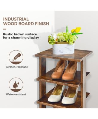 7-Tier Shoe Rack Free Standing Shelf Storage Tower