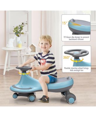 Wiggle Car Ride-on Toy w/ Flashing Wheels for Toddlers and Kids