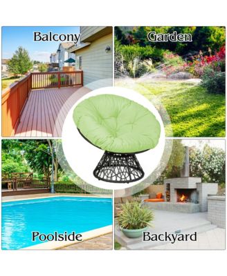 1 PC Rattan Papasan Chair  360-degree Swivel Ergonomic Chair