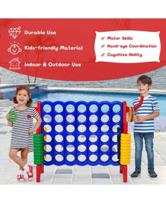 4-in-A Row Giant Game Set w/Basketball Hoop for Family