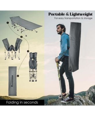 Wide Foldable Camping Cot Heavy-Duty Steel Indoor & Outdoor Sleeping Cot