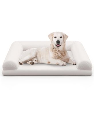 Orthopedic Dog Bed Medium Small Dogs with 3-Side Bolster Non-Slip Bottom Zippers
