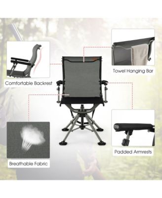 360 Degree Silent Swivel Hunting Chair w/ All-terrain Feet Pads Support 400 LBS